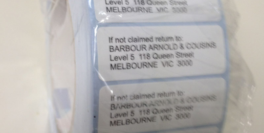 Barbour Arnold Cousins Label Roll Stickers