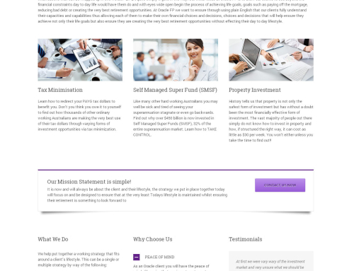 Oracle Financial Planning Website Design